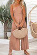 Margovil Solid One Shoulder Wide Leg Jumpsuit