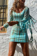 Margovil Tassel Long Sleeve Tie Dye Bodycon Dress