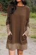 Margovil Splice Pockets Casual Sweatershirt Dress