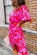 Margovil Casual One Shoulder Printed Tulip Hem Dress