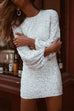 Margovil Lantern Sleeve Sequin Bodycon Club Dress
