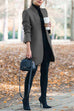 Margovil Ellen Stand Collar Open Front Pockets Coat