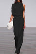 Margovil Solid One Shoulder Wide Leg Jumpsuit