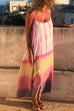 Margovil Spaghetti Strap Sleeveless Tie Dye Maxi Dress