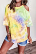 Margovil Cold Shoulder Short Sleeve Tie Dye T-shirt